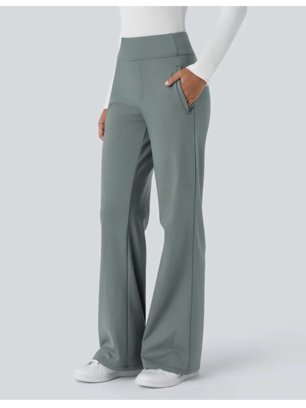 HALARA Flex™ DayStretch Mid Rise Side Zipper Pocket Work Flare Pants
